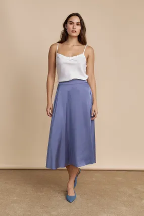 Front Slit party look Satin skirt with elastic waist