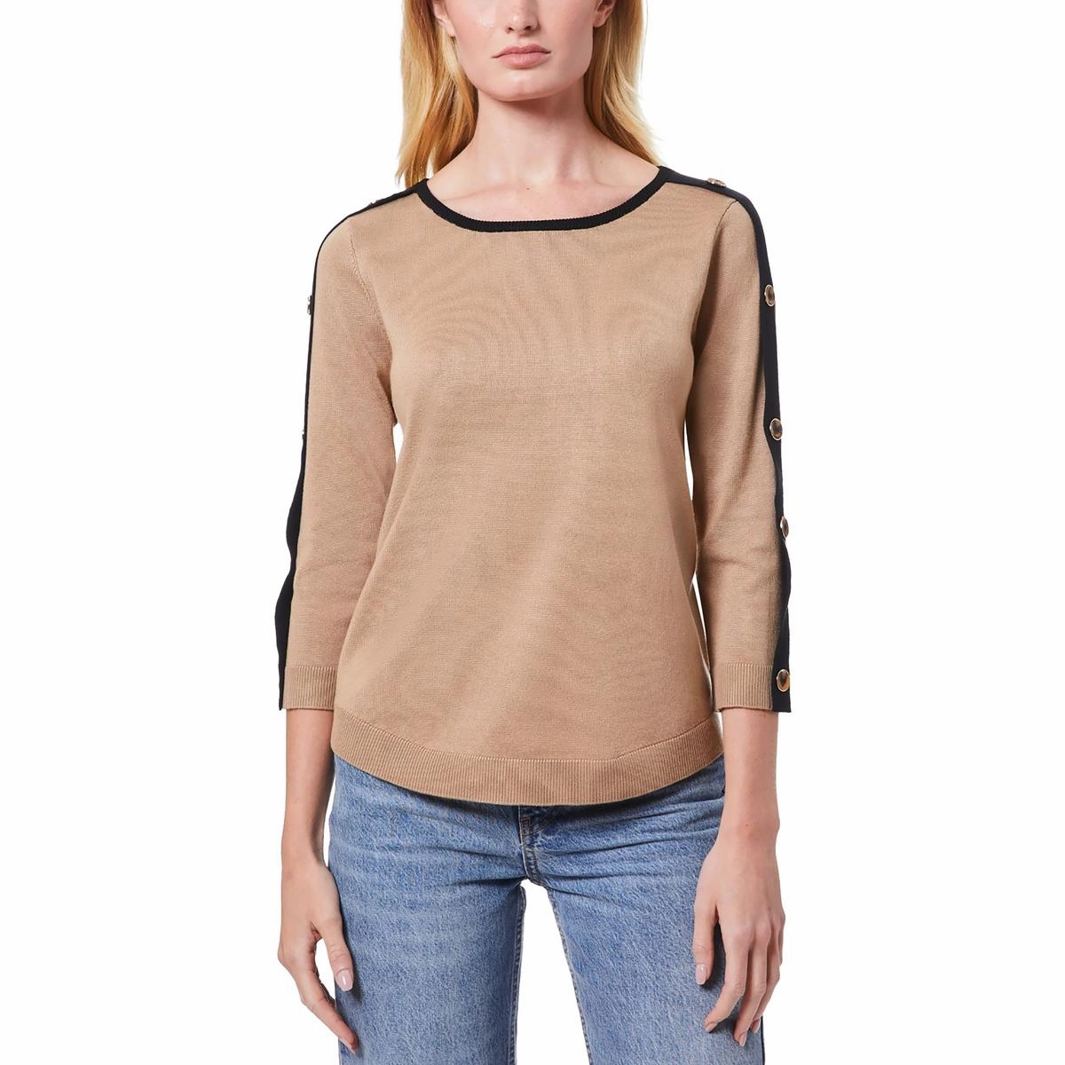 Lightweight Thermal Winter-Ready Knit Womens Button Knit Pullover Sweater