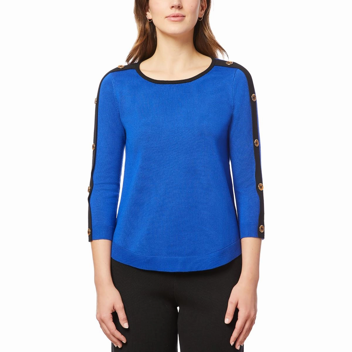 Womens Button Knit Pullover Sweater Trendy Wardrobe Smart Layers