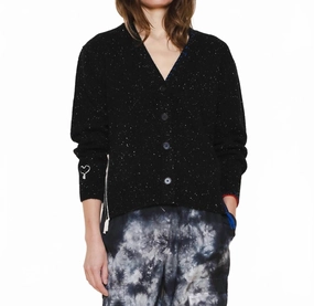 Yes Cardigan In Black Speckle Cashmere Trendy Layers