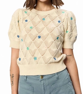 Multipanel Construction Julia Sweater In Cream