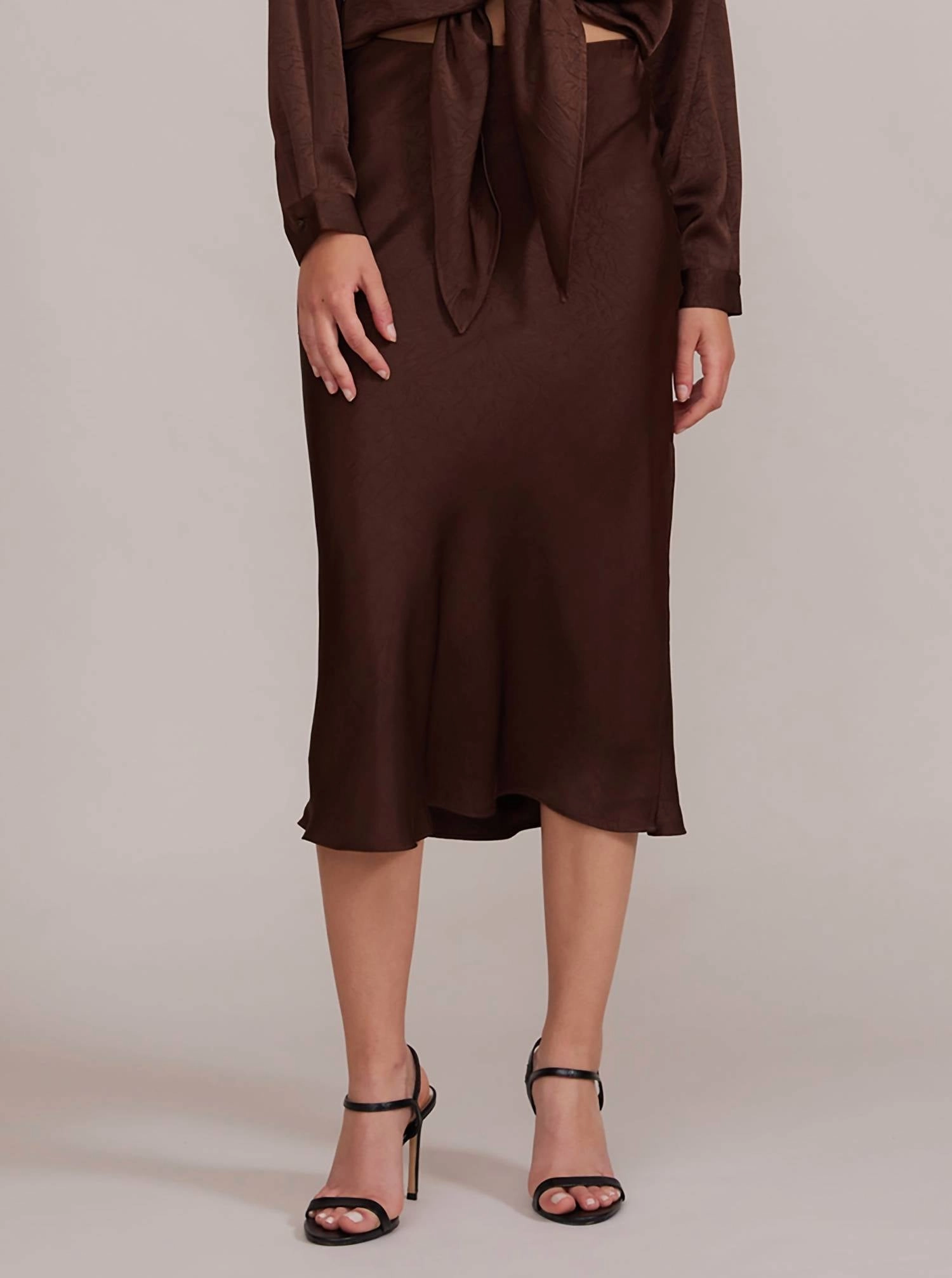 Polished Touch Zoie Skirt In Brown