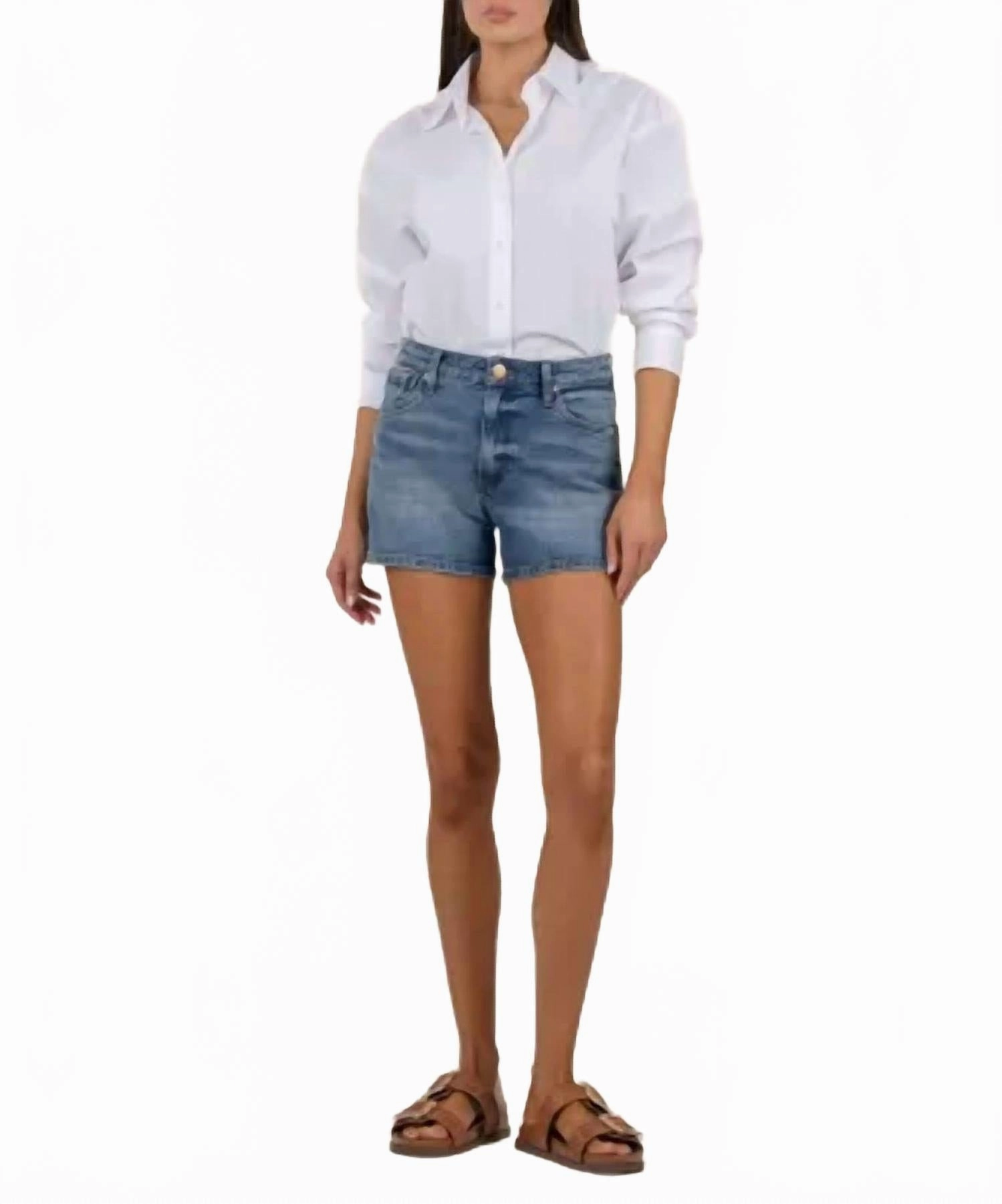 sunglasses Beach-Ready Look Jane High Rise Shorts In Distinguished Wash