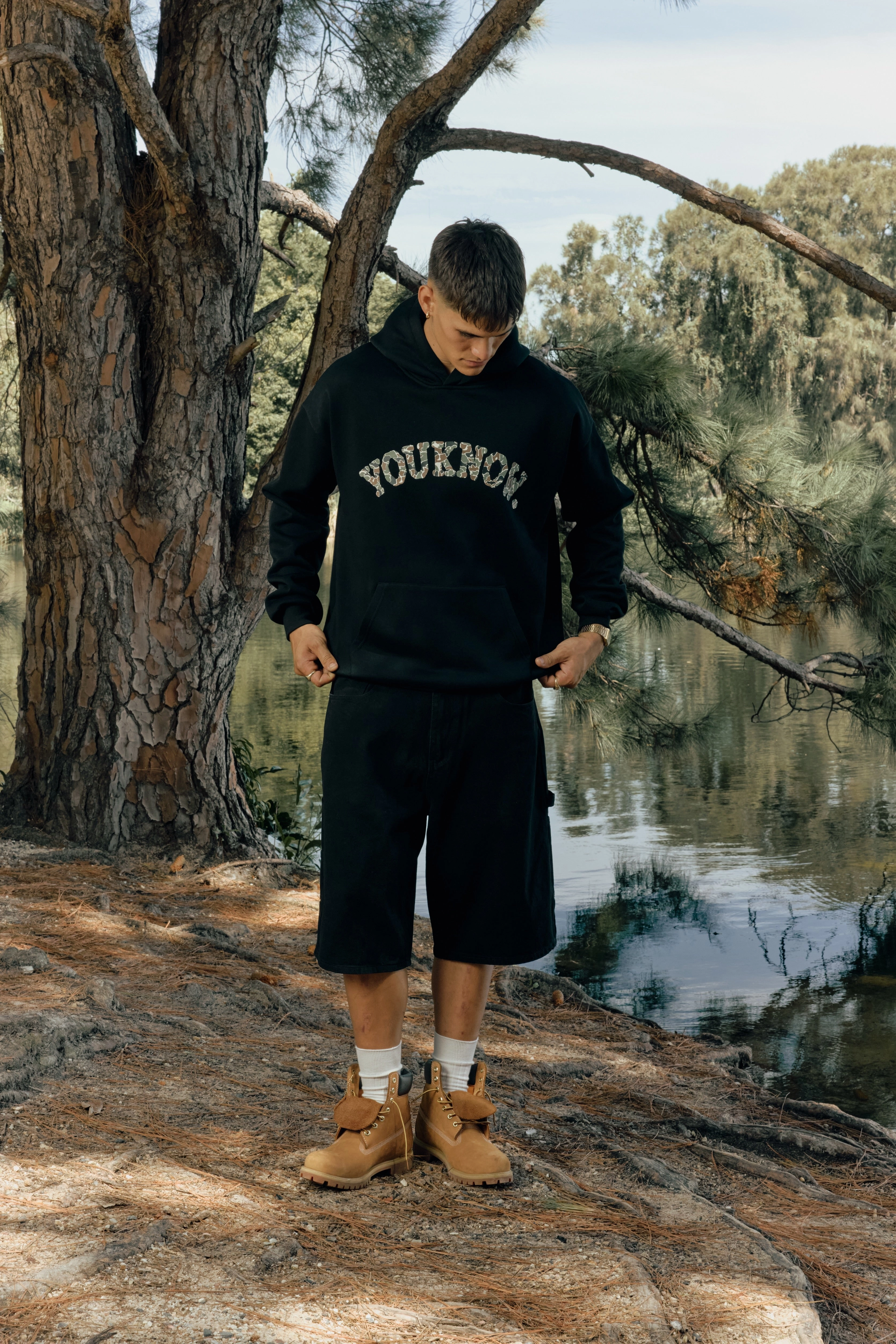 CAMO HOODIE | Black Non Fading Coloration All Weather Outfit
