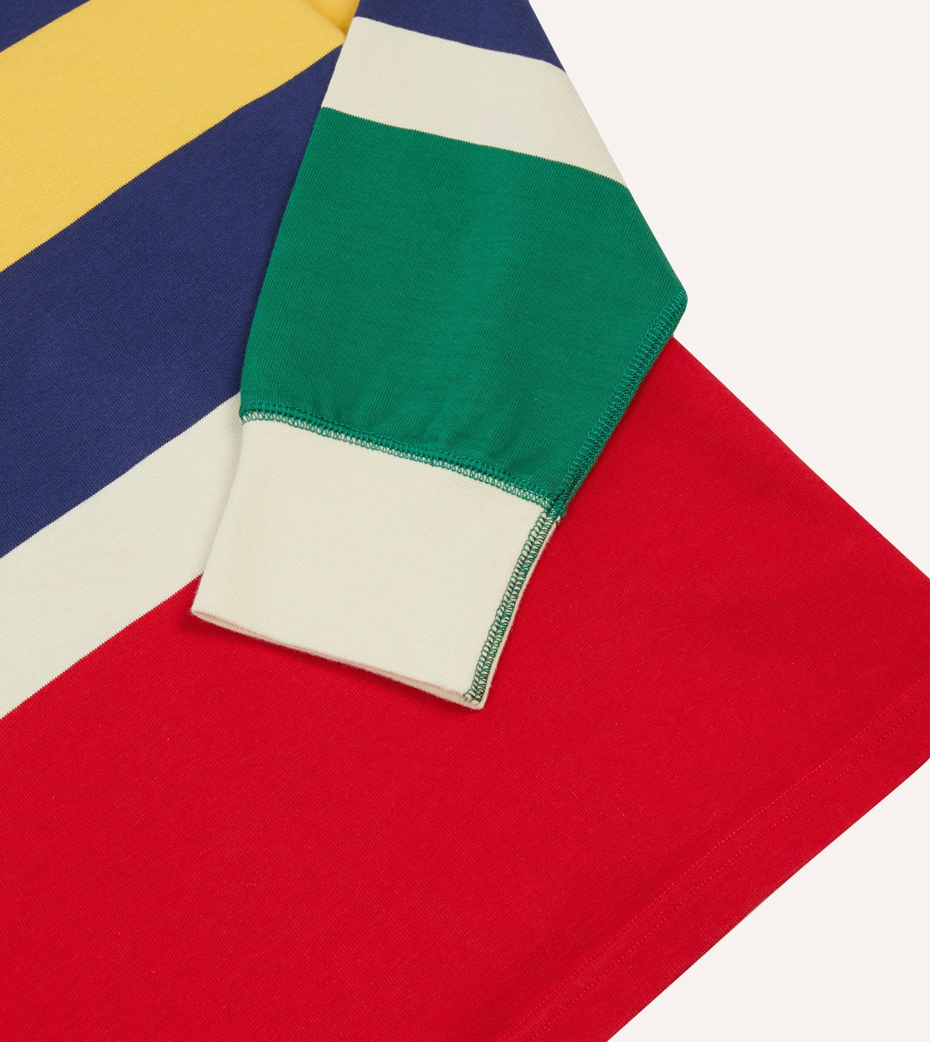 Business Meeting Country Charm Red, Yellow and Navy Multi Stripe Cotton Rugby Shirt