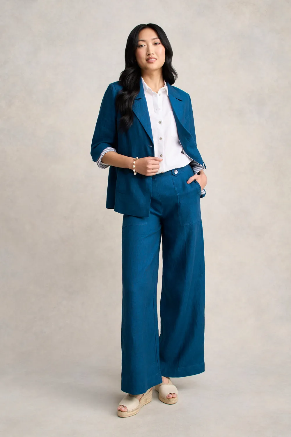 Lifestyle Wear Moisture Managing Layer French Linen Jacket - Navy Delave