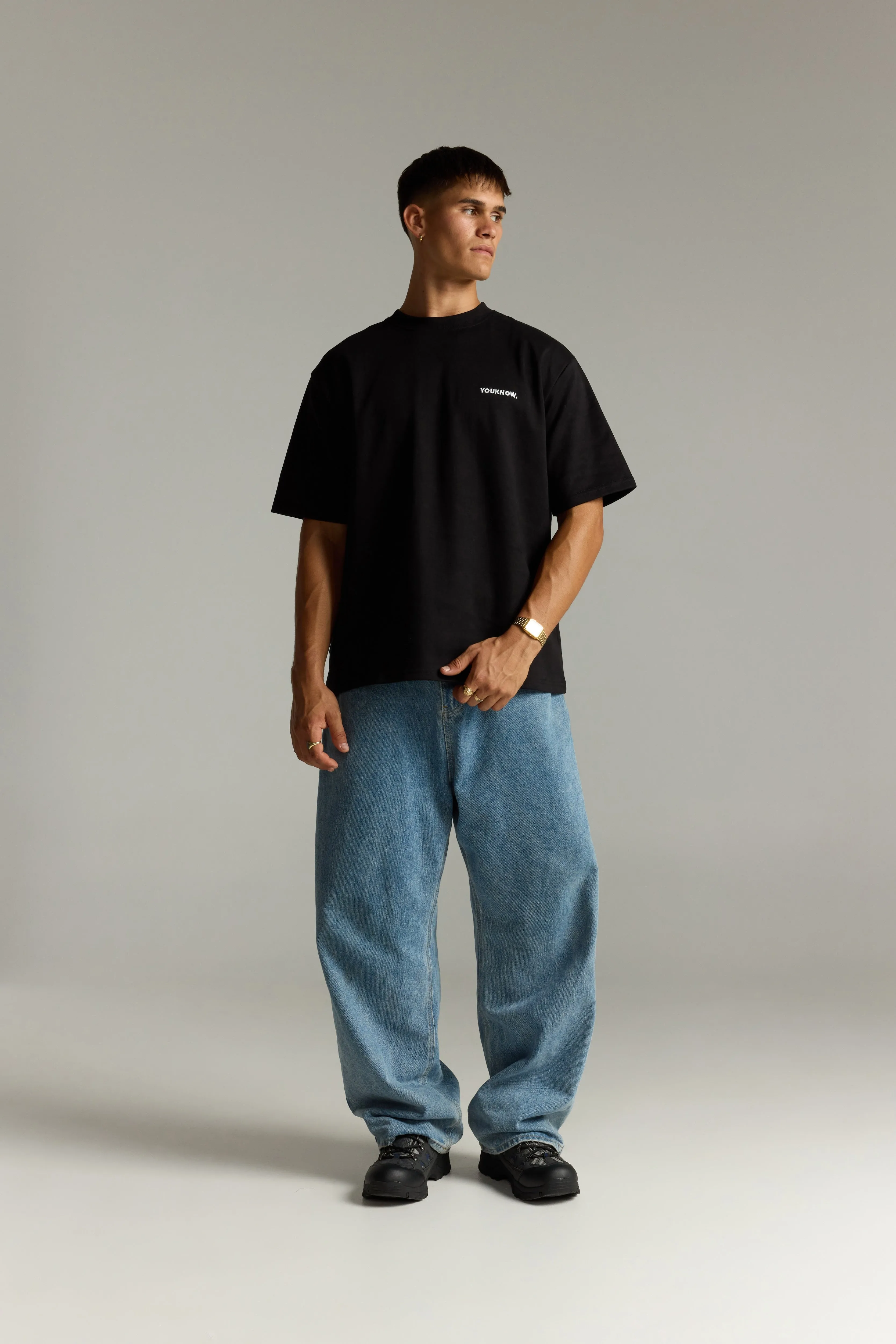 Street Casual Look Core Standard Tee | Black