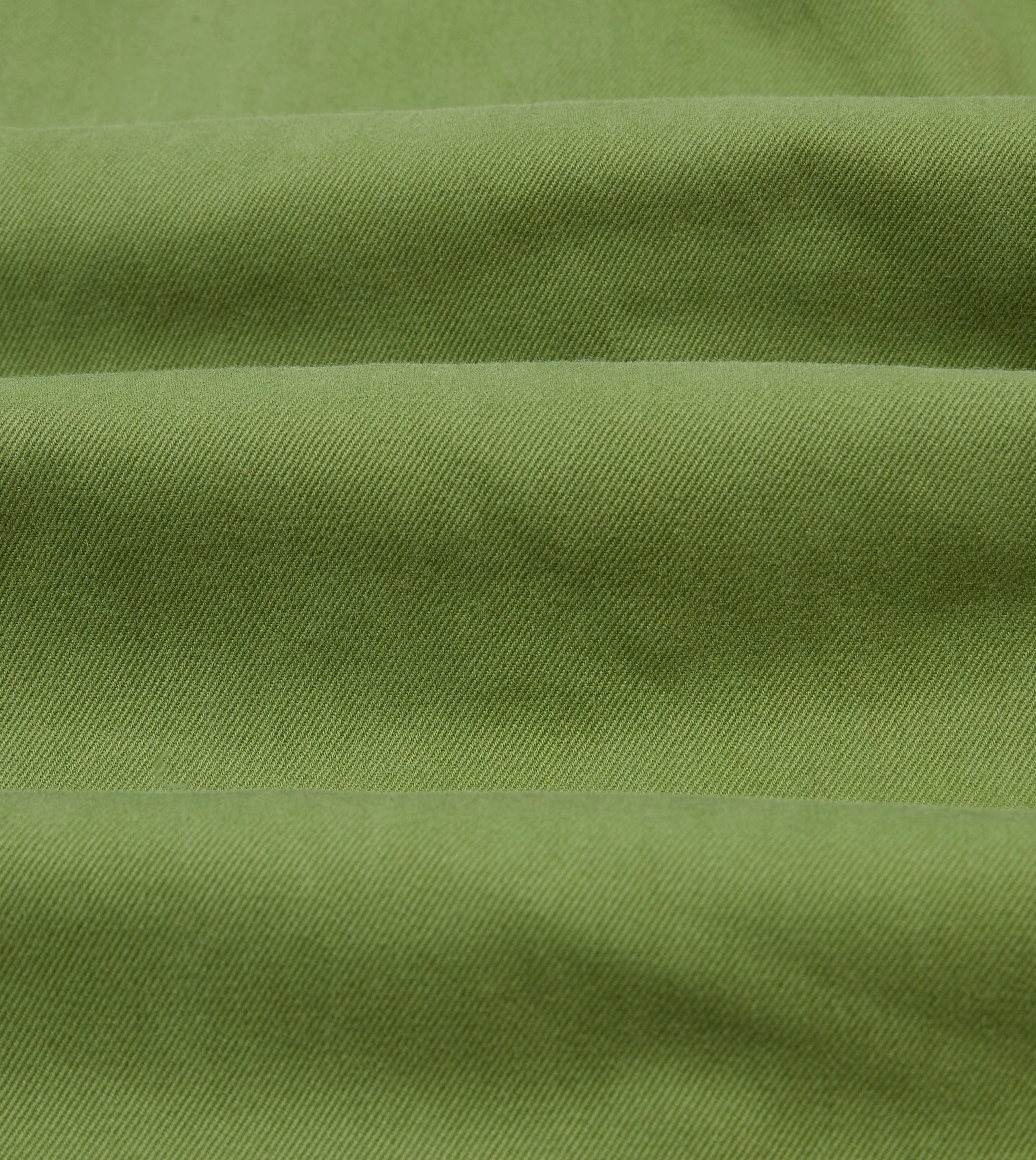 Winter Retreat Green Brushed Cotton Twill Camp Collar Long Sleeve Shirt