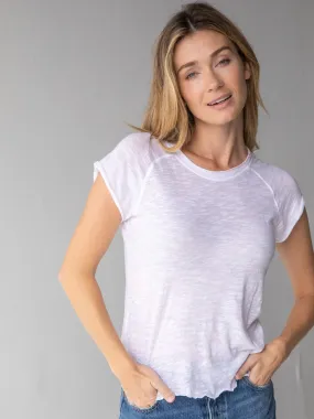 Lily Cotton Short Sleeve Tee Shirt - White Weekend Comfort Style Fit For Comfort