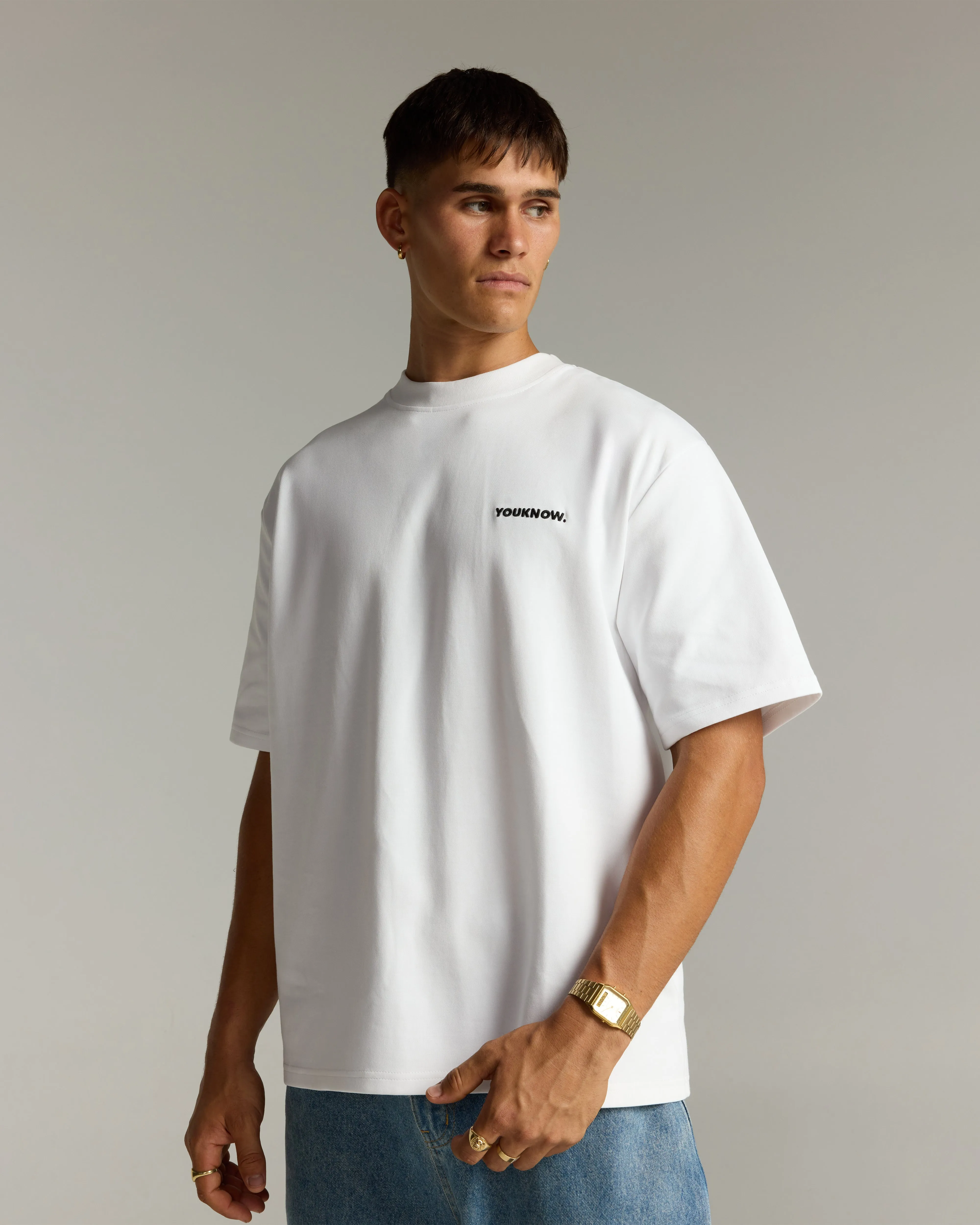 Relaxed Fit Design Practical Design Core Standard Heavyweight Tee | White