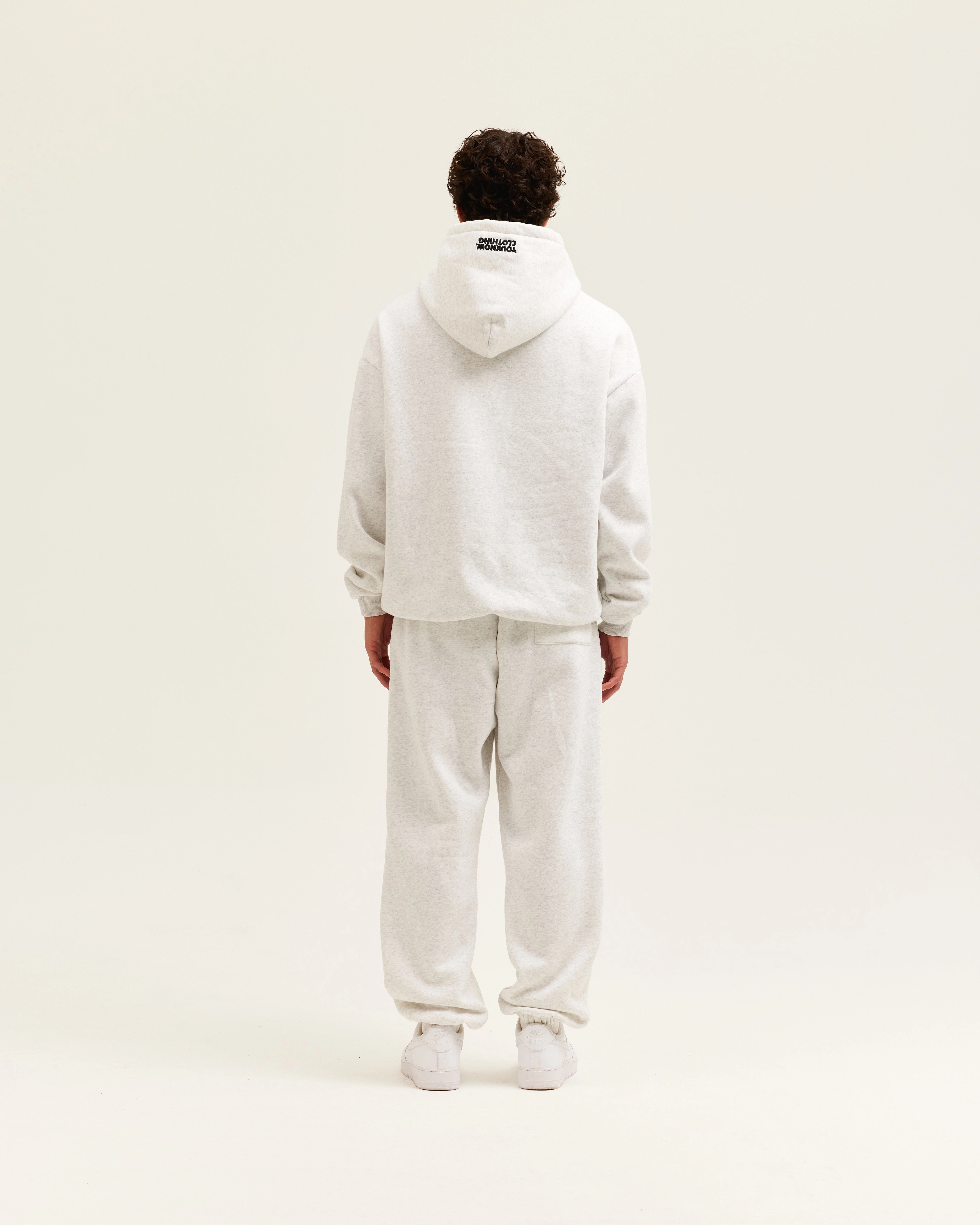 BLOCK CUFFED SWEATPANTS | White Marle Flexible Activewear Cozy And Stylish