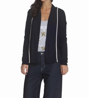 Eco Friendly Material Comfy and Cozy Women's Brooklyn Drape Cardigan In Navy