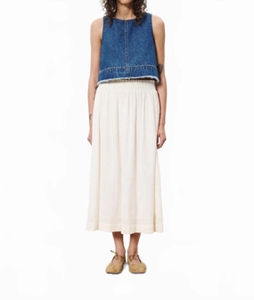 Akane Midi Skirt In Cream Weekend Outfit