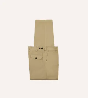 Basic Look Sand Textured Cotton Flat Front Chino