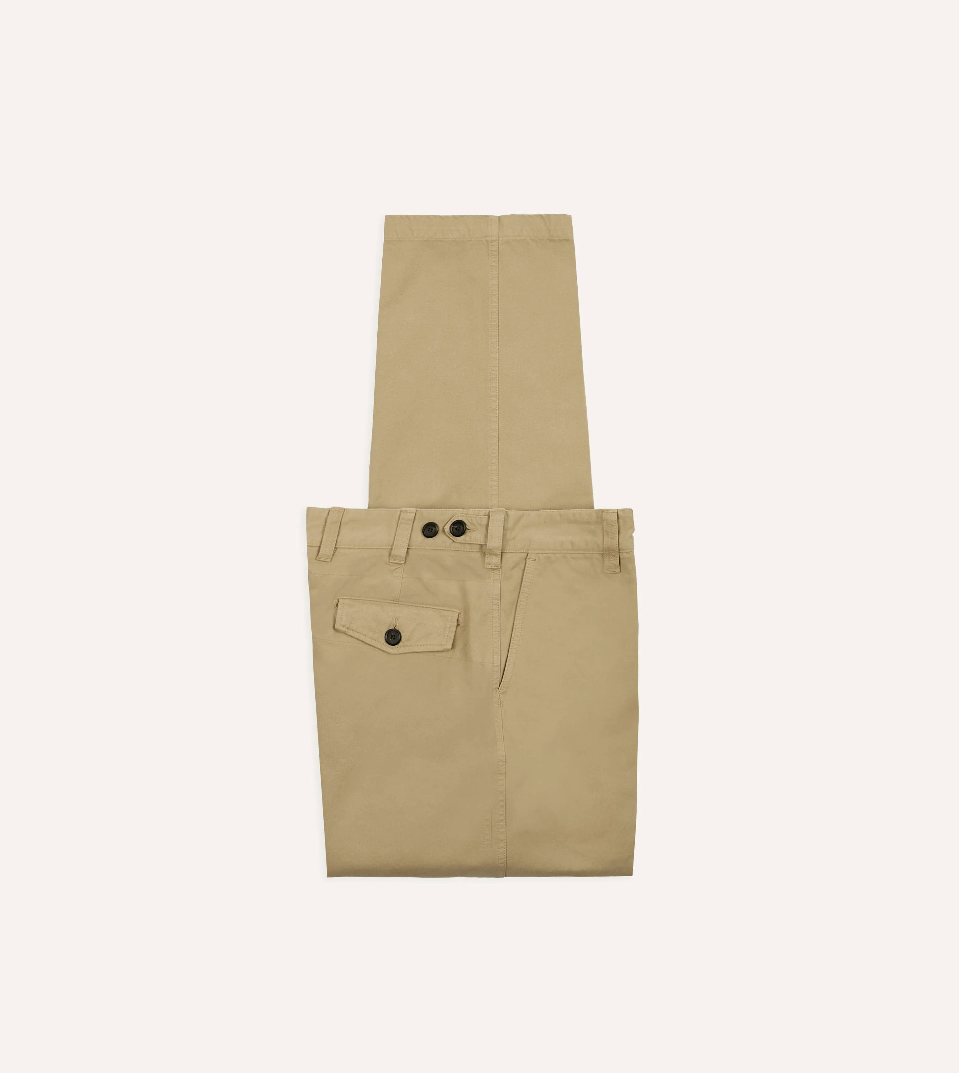 Basic Look Sand Textured Cotton Flat Front Chino