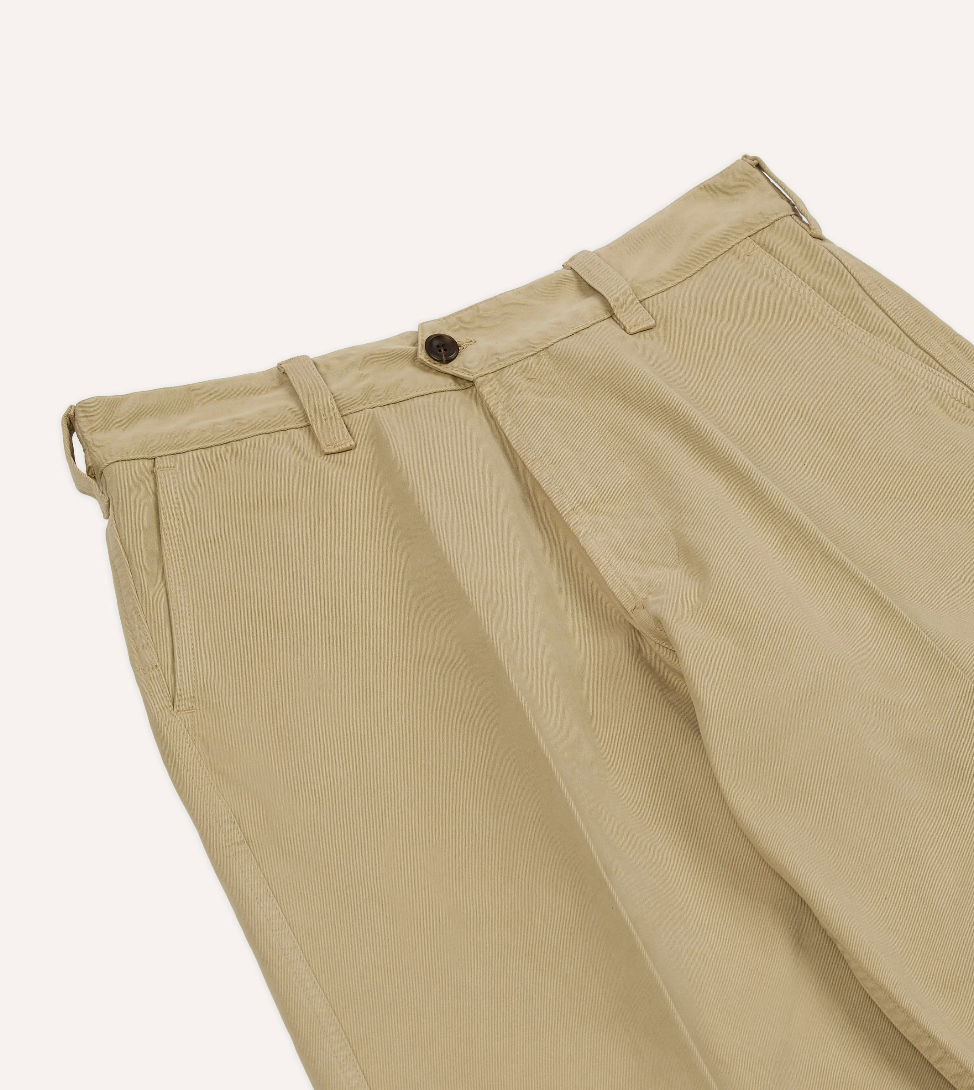 Non Restrictive Fit Sand Textured Cotton Flat Front Chino