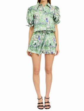 equestrian wear Molly Belted Shorts In Green Violet