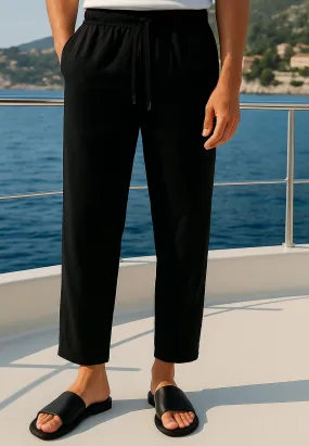 MONACO PLEATED HOLIDAY TROUSERS MIDNIGHT Cozy Casual Anti Cling Finish