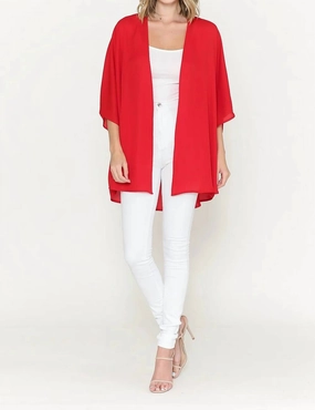 Snuggly Knitwear Monique Dolman Oversized Kimono In Red
