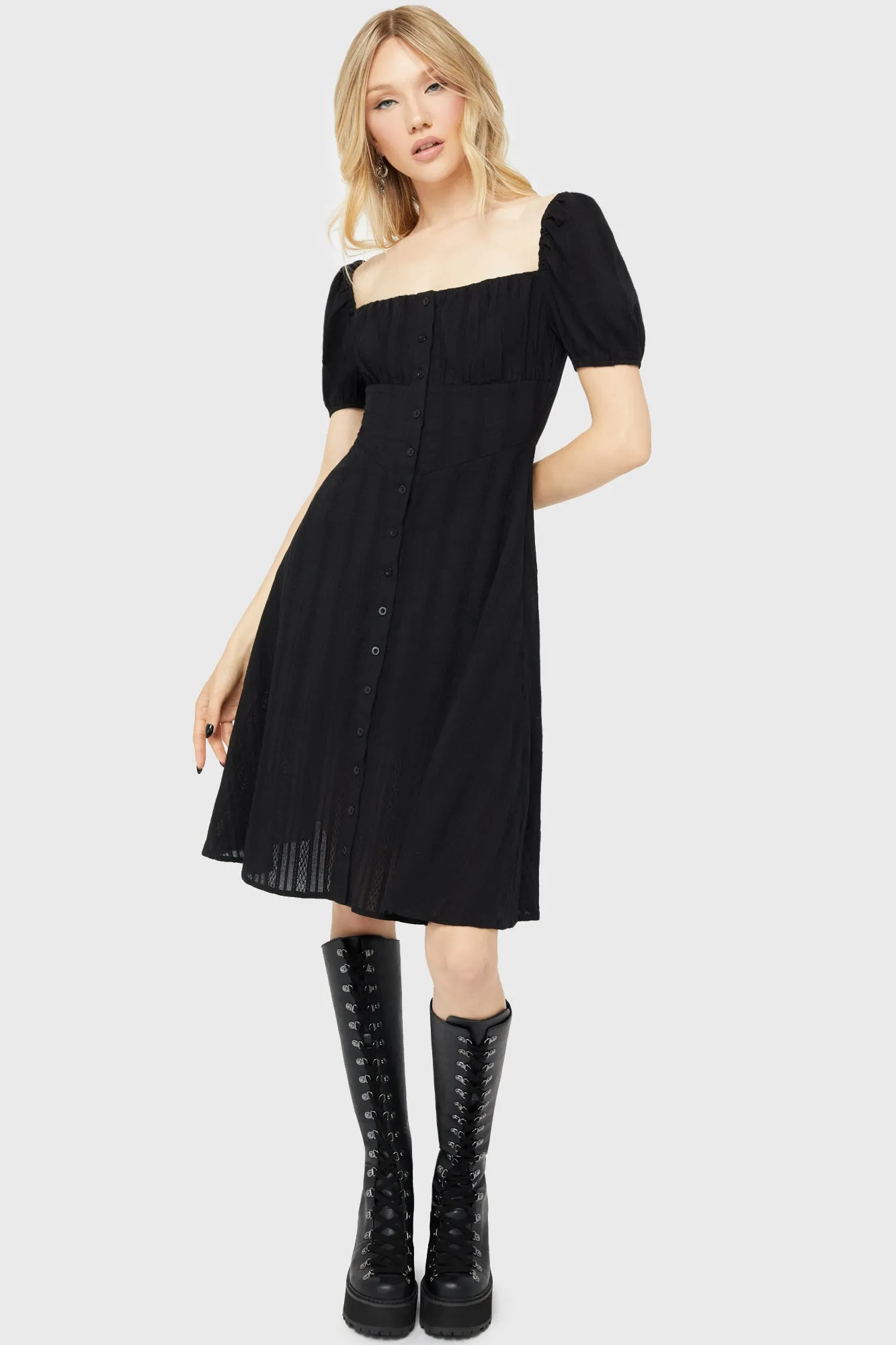 Breezy Style Wool-Blend Moonlight Fang Dress
