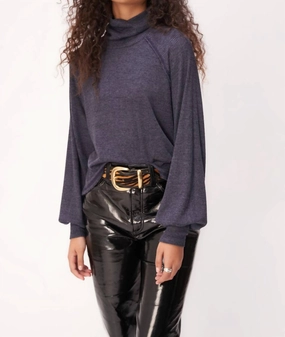 Comfort Choice More Love Ribbed Turtleneck In Navy