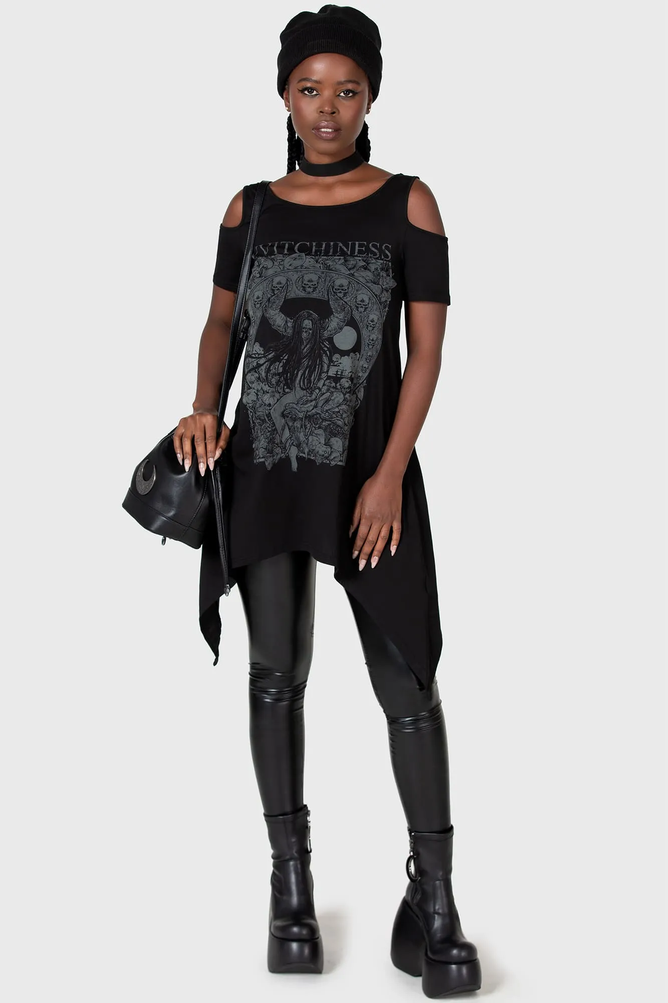 Witchiness Cold Shoulder Top Low Impact Dye