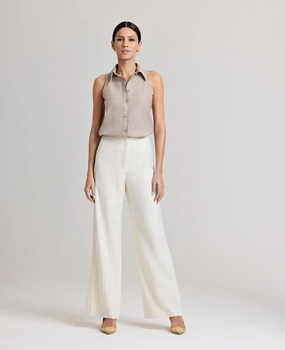 ReflectiveTrim FlexibleKnees Corine Stripe Linen Trousers