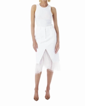 Roll Up Hem Influencer Style Mr And Mrs Benjamin Skirt In White