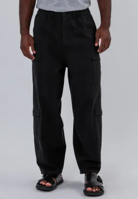 MULTI POCKET CARGO BLACK Soft Texture Easy Travel