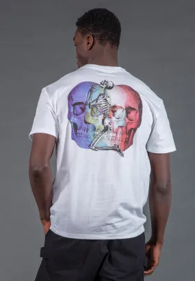 Easy to Style Non Fading Material MULTI SKULL T-SHIRT WHITE