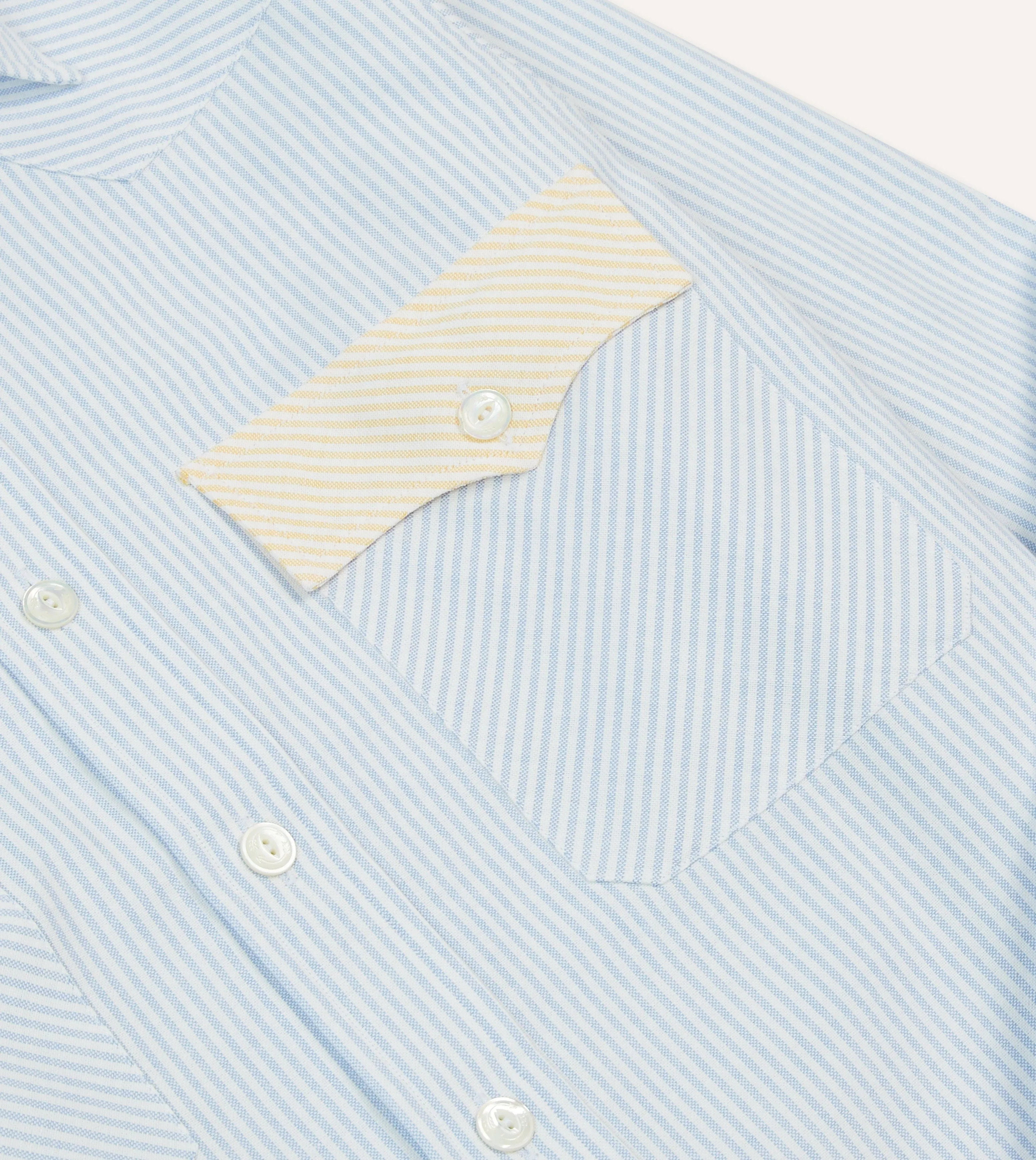 Multi Stripe Cotton Oxford Two-Pocket Western Fun Shirt Graduation Ceremony