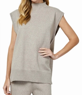 Comfy Vibe Among Others Sweater Top In Heather Grey