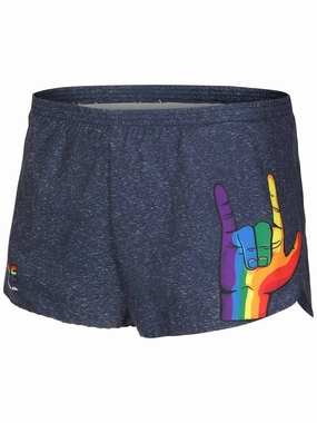 Women's 1" Elite Printed Split Short In Pride checkered pattern Anti Static Finish
