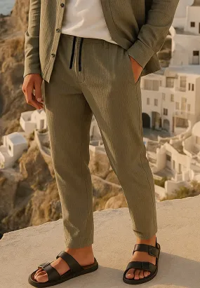 Ready For Action MYKONOS ELASTICATED HOLIDAY CHINOS MOSS GREEN