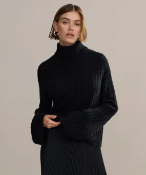 Non Chafing Fabric Reinforced Seams Cable Nell Turtleneck