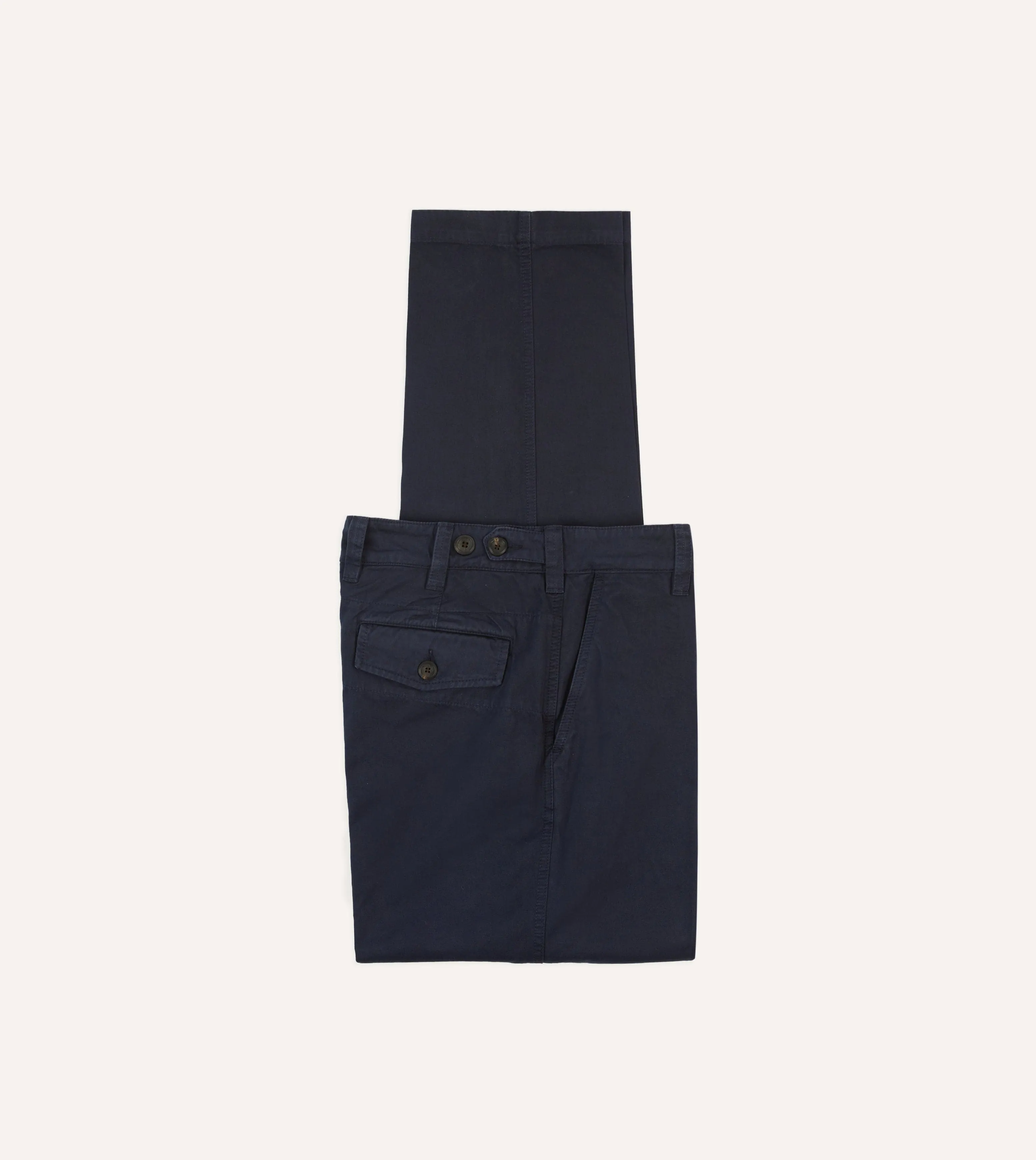 Trendy Wear Navy Cotton Flat Front Chino