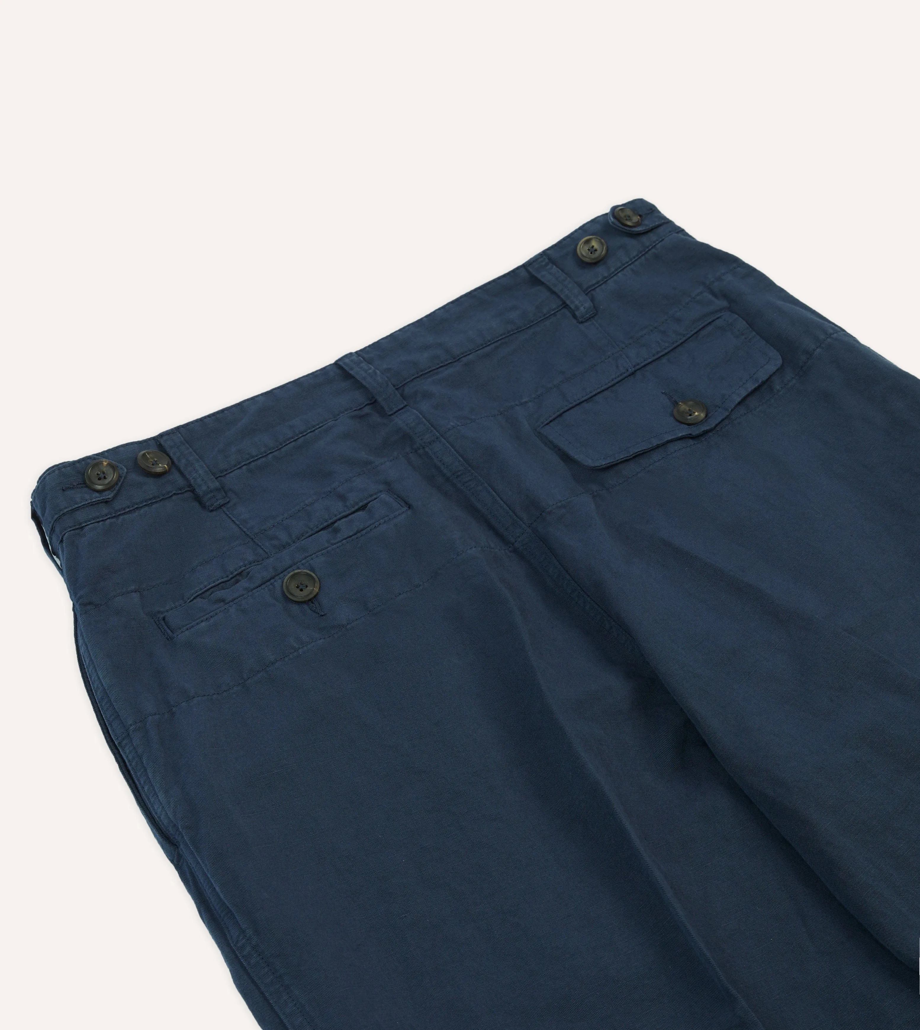 Workout-ready Navy Cotton Linen Games Trousers