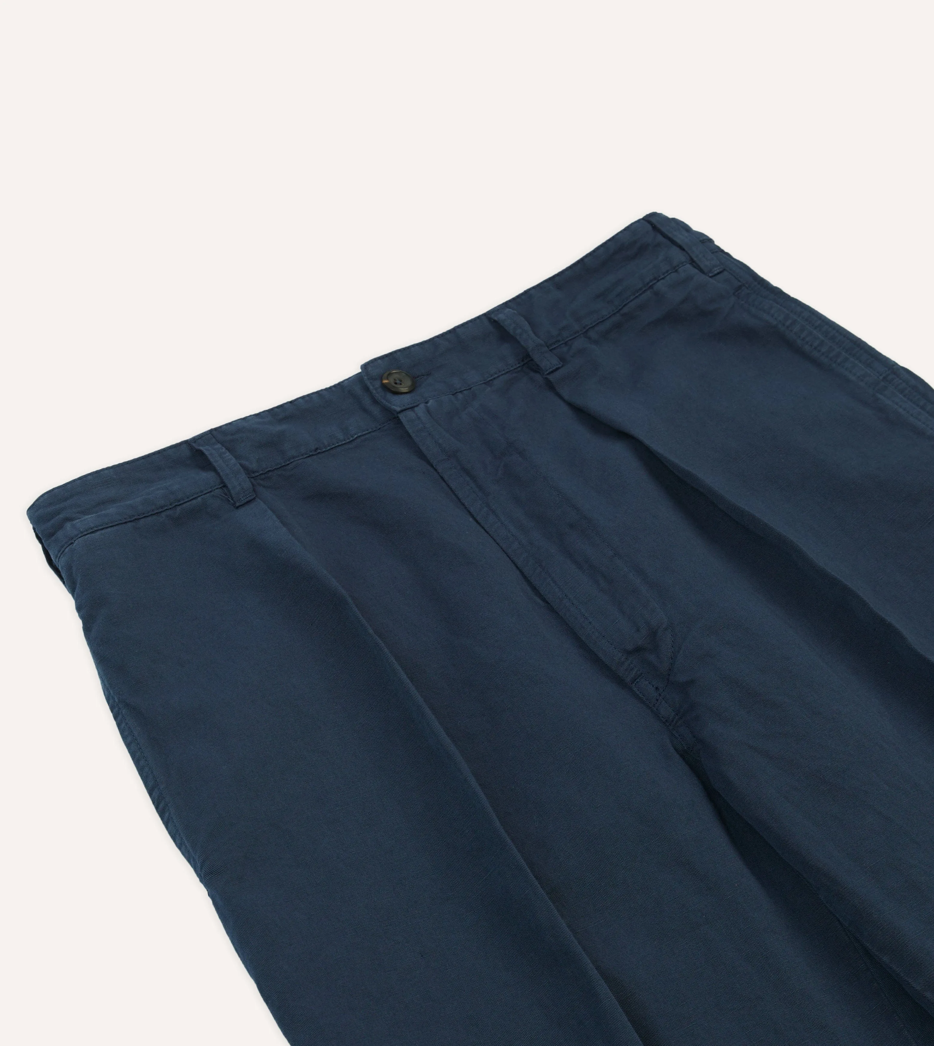 Low Rise Fit Chill Comfort Fit Navy Cotton Linen Games Trousers