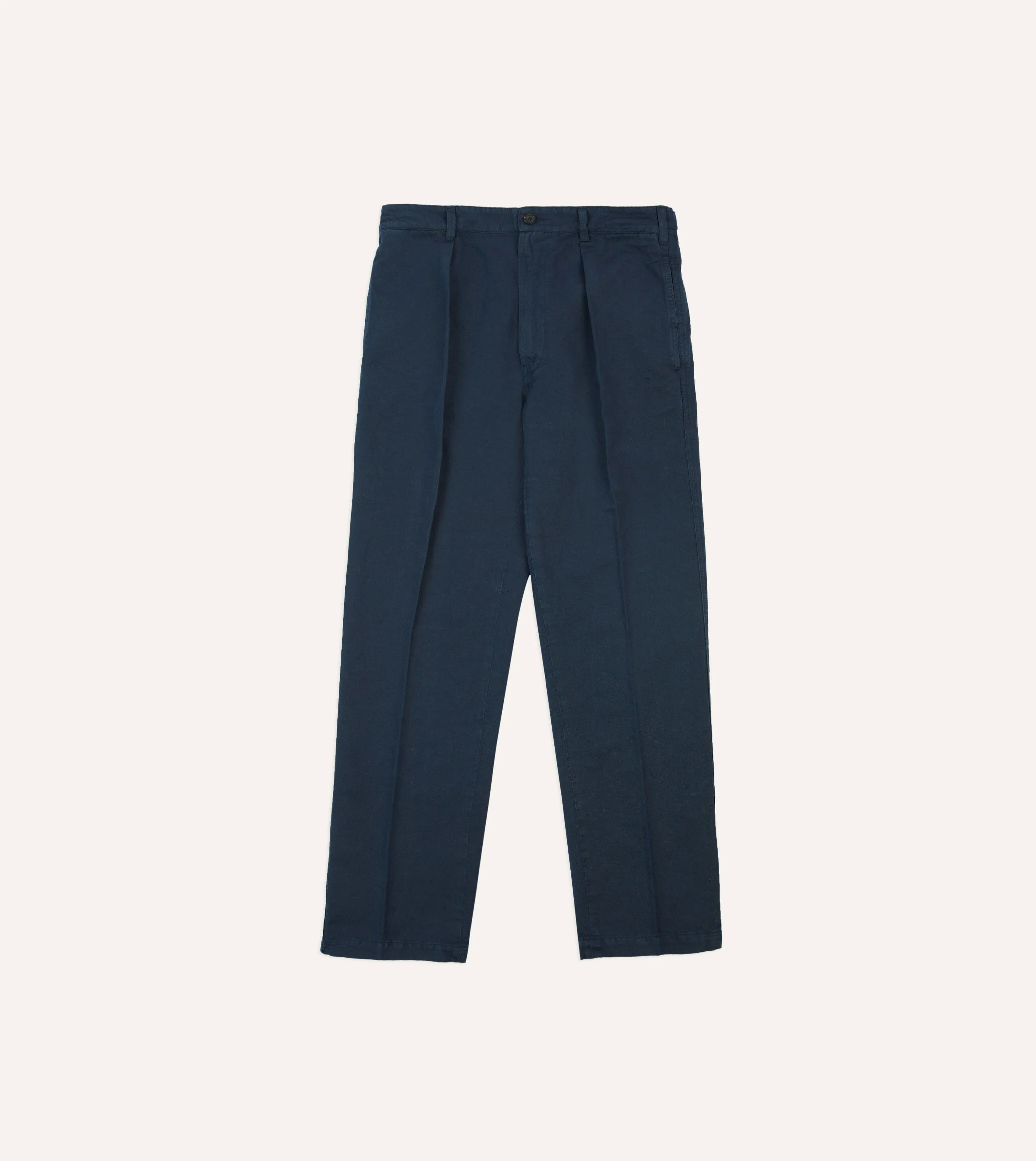 Navy Cotton Linen Games Trousers Chilly Layering
