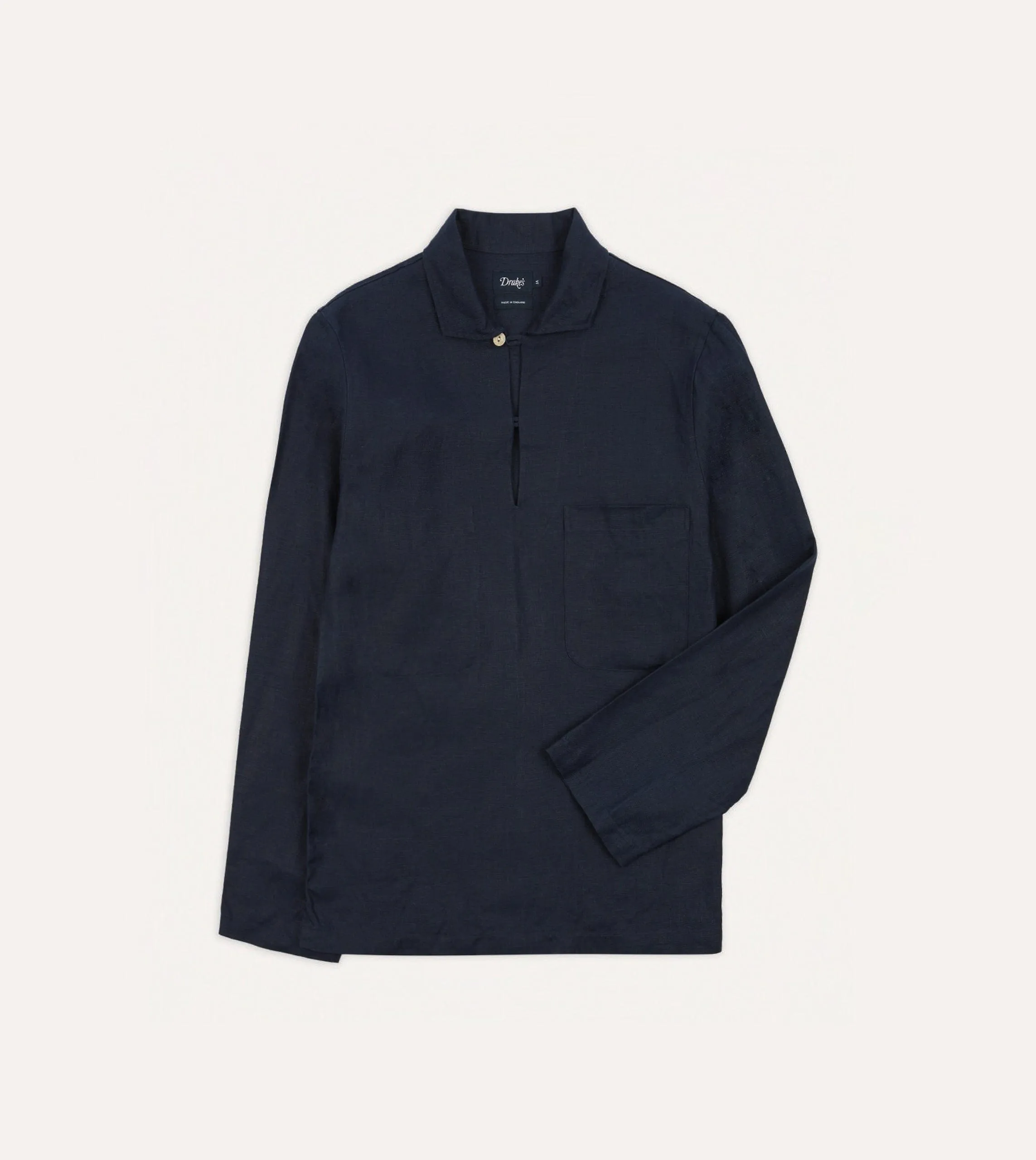 Tagless Labeling Navy Irish Linen Smock