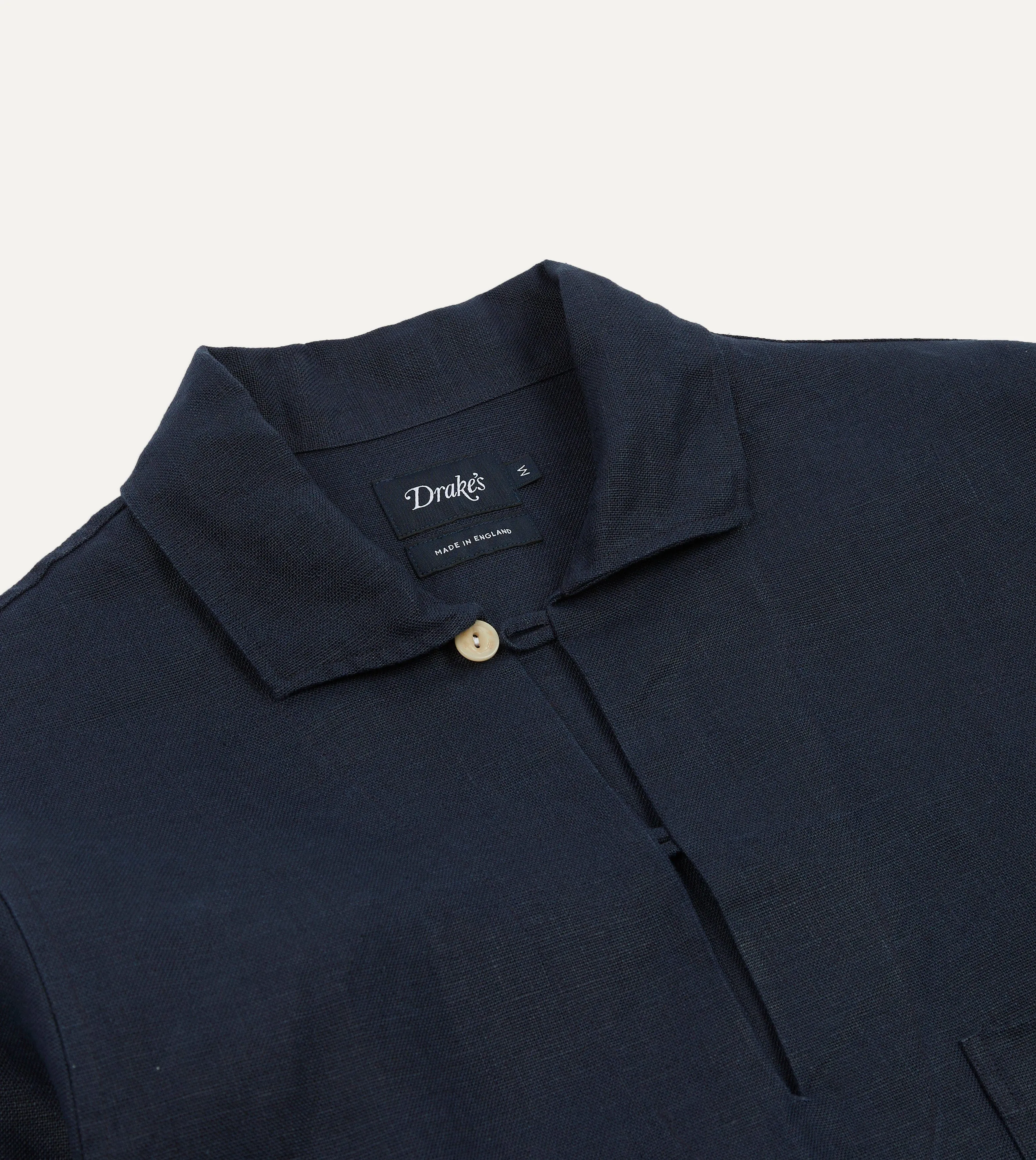 Modern Fit Navy Irish Linen Smock