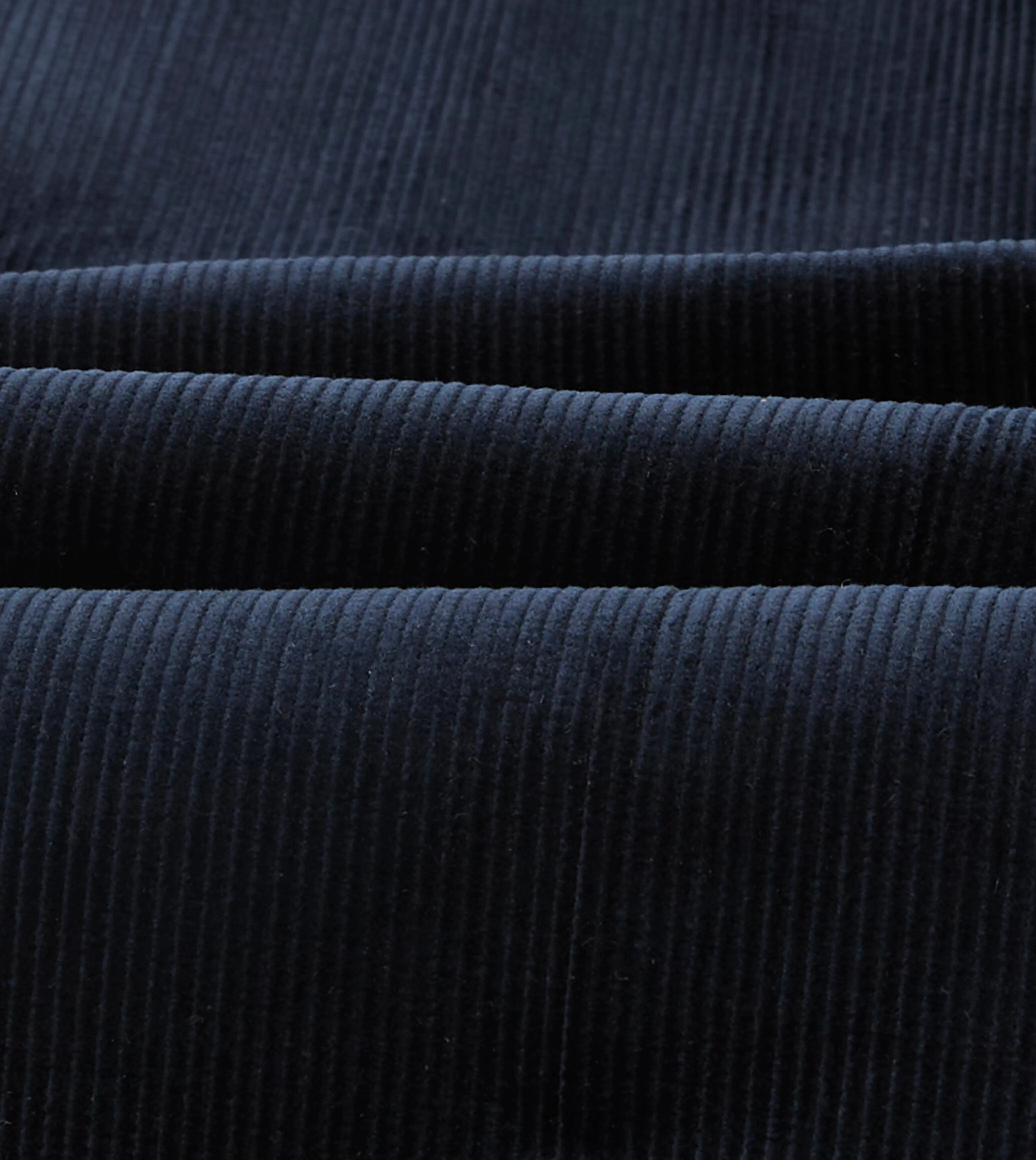 Navy Mid-Wale Corduroy Single Pleat Trouser Elastic waist OdorResistantTreatment