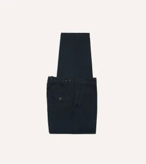 HeatRegulatingLining Training Wear Navy Textured Cotton Flat Front Chino