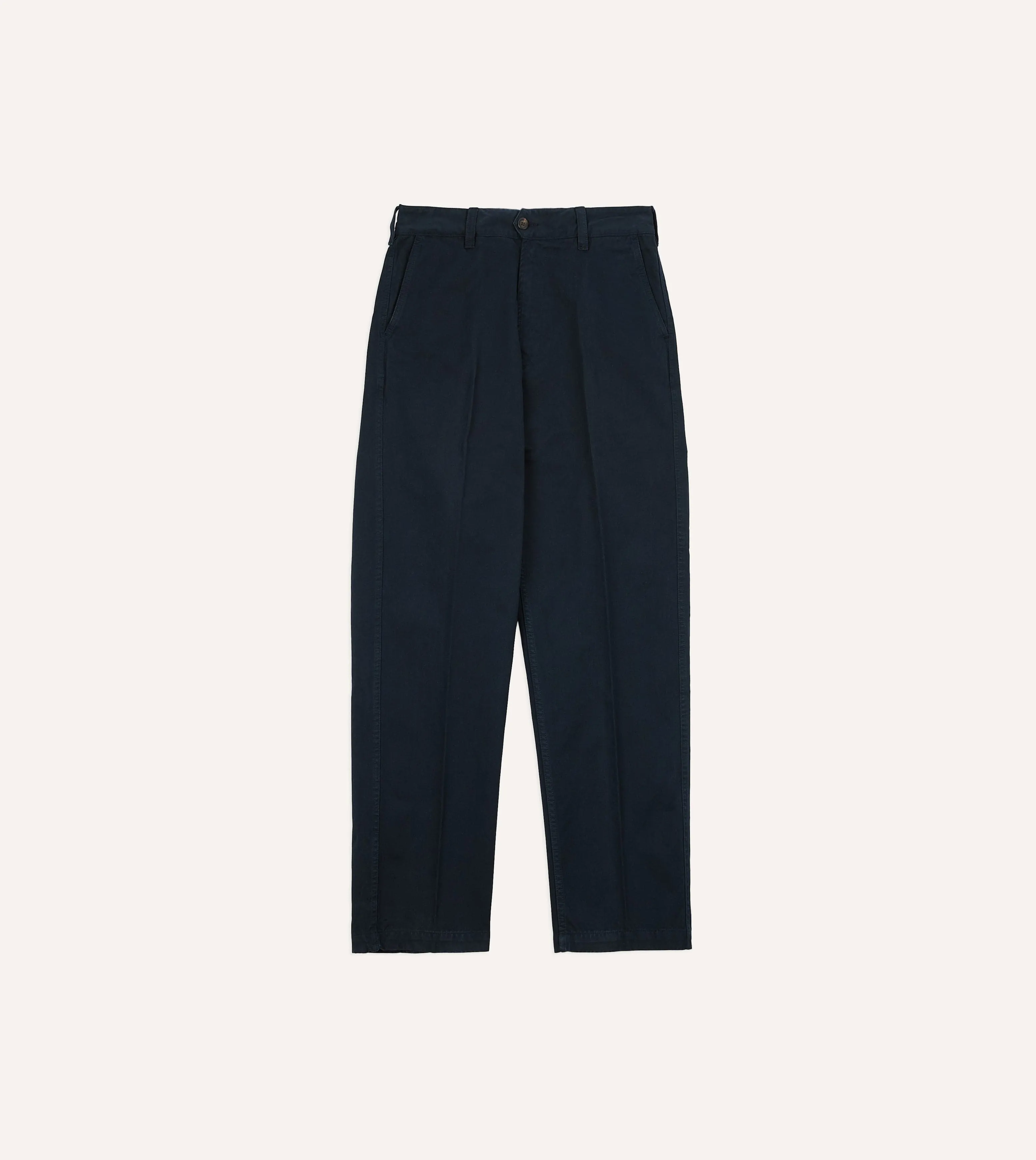 Navy Textured Cotton Flat Front Chino Urban Ready TouchscreenCompatiblePockets