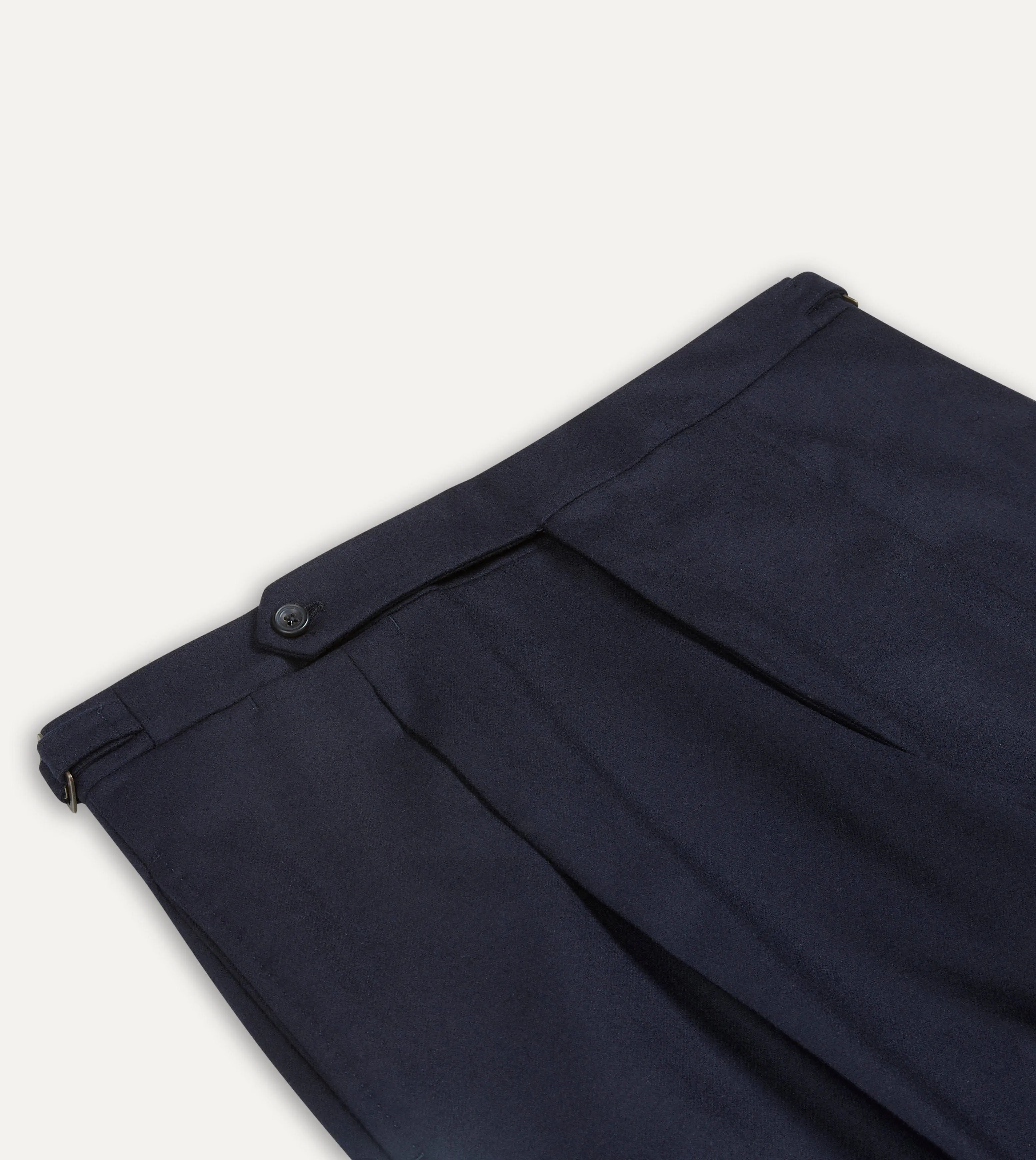 Light Shape Navy Wool Flannel Single Pleat Trouser