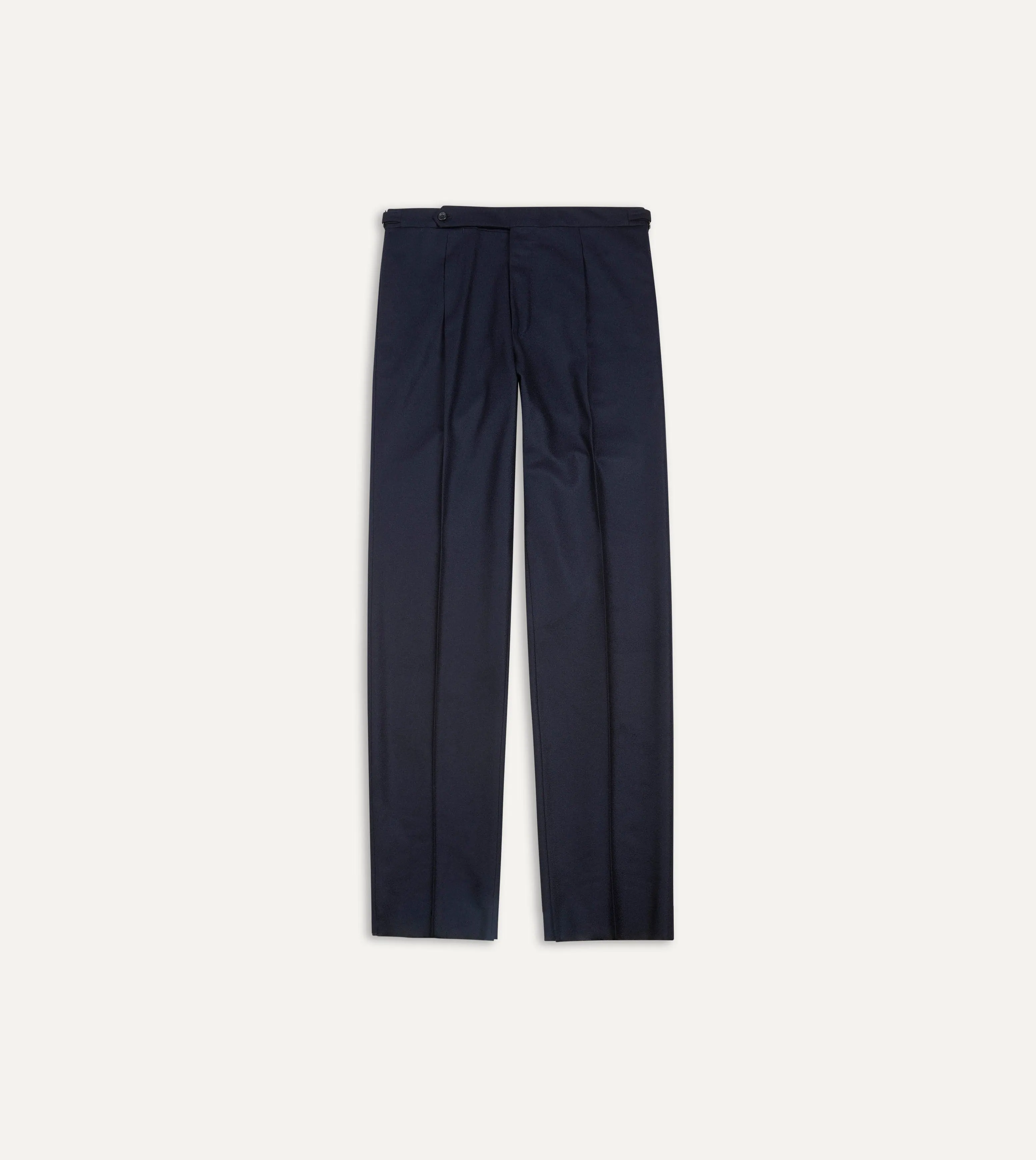Anti Friction Lining Navy Wool Flannel Single Pleat Trouser