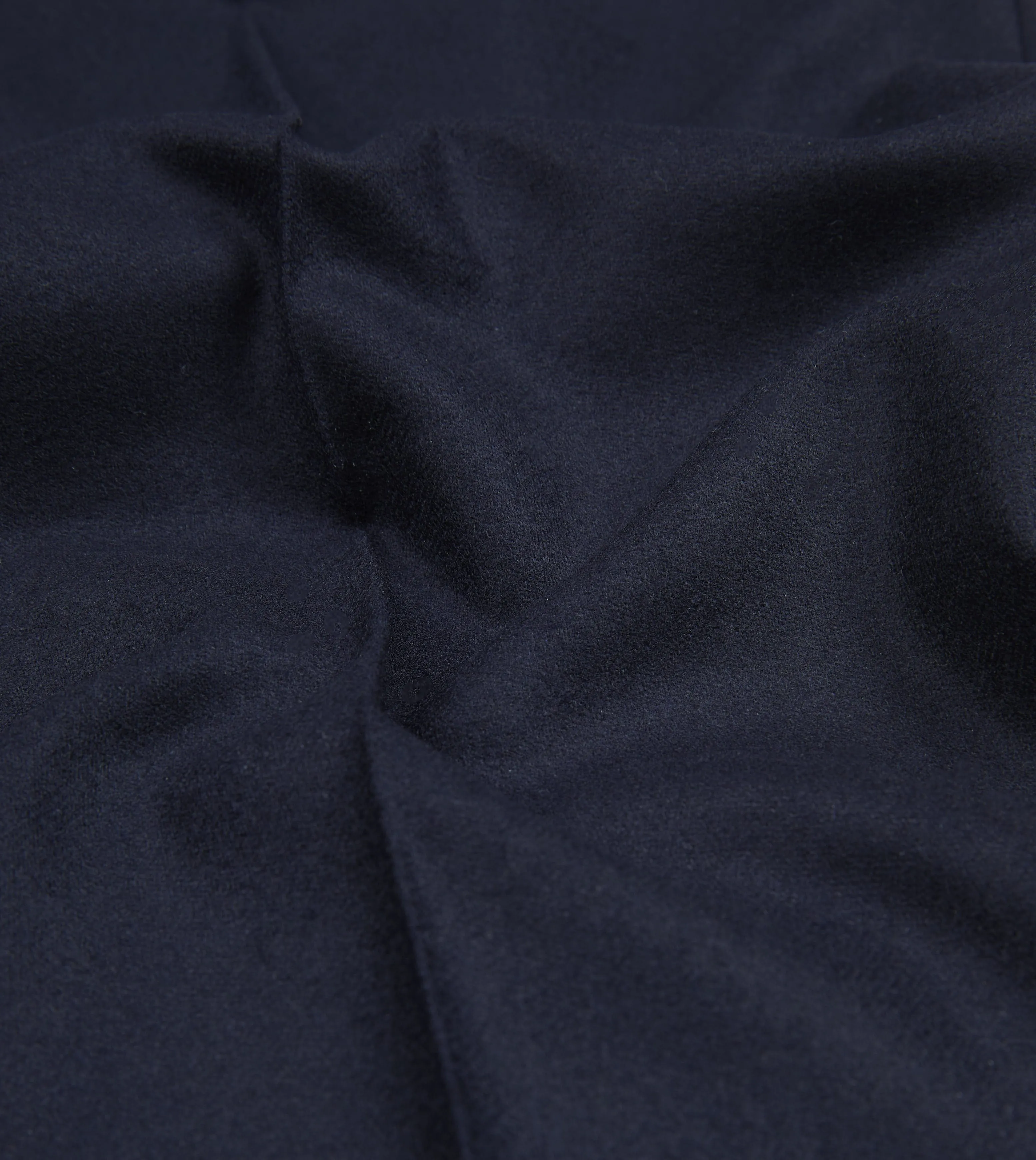 Seamless construction Wide fit Navy Wool Flannel Single Pleat Trouser