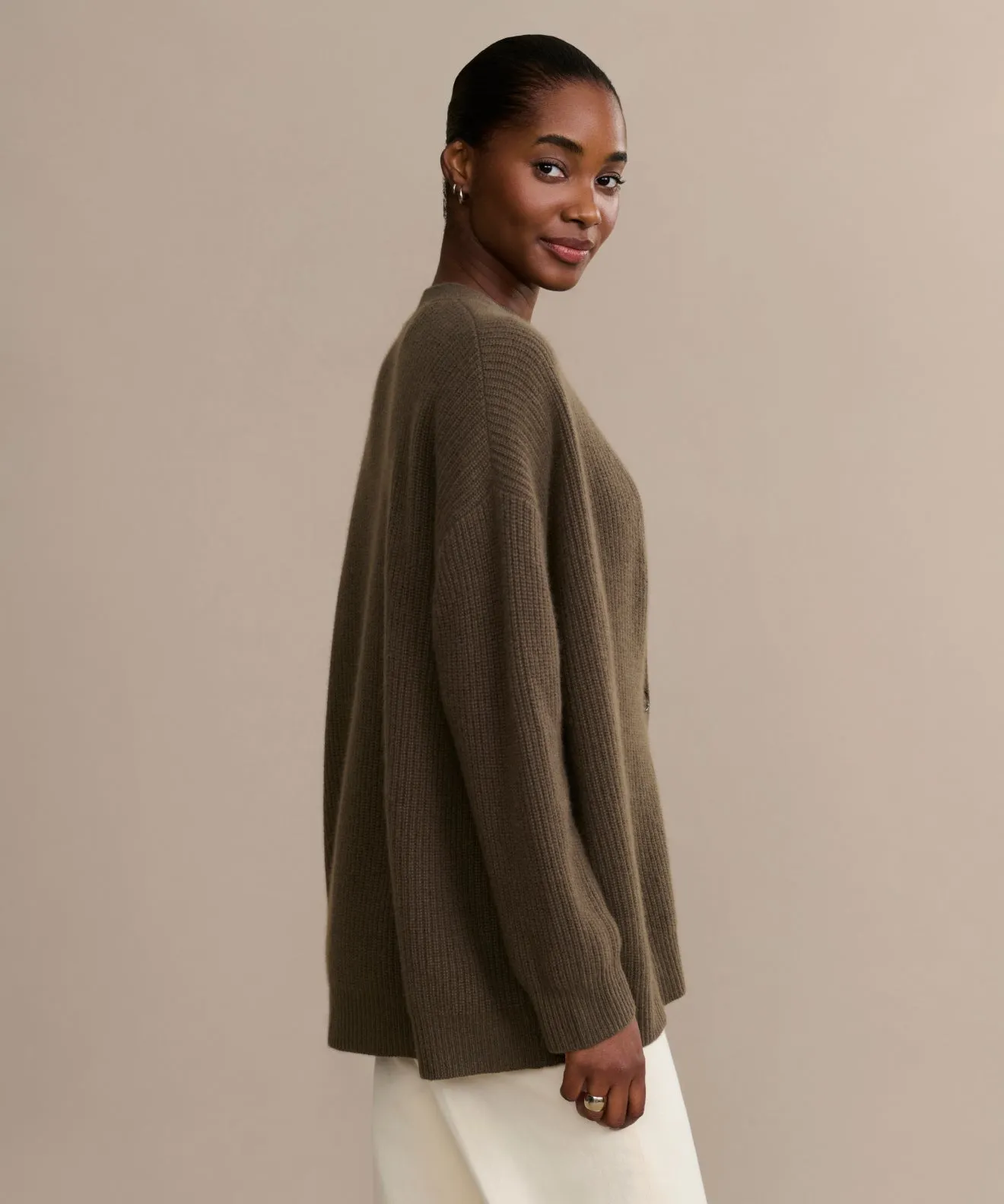 Cashmere Cocoon Cardigan GarmentDyed Effect