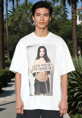 NEED MONEY OVERSIZED T-SHIRT WHITE Casual Layer Wear High Density Knit