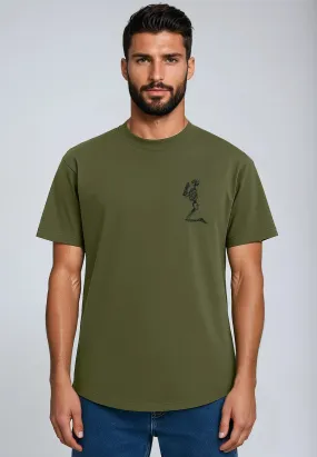 ESSENTIAL BIG SKELETON ARMY GREEN T-SHIRT Comfort Fit